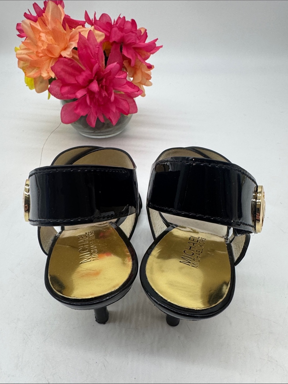 MICHAEL Michael Kors Black Patent Leather Slingback Sandals Size 7 BHE10088 - Picture 3 of 7